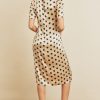 Polka dot satin midi slip dress
