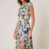 floral cut-out side slit midi dress canada