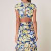 floral cut-out side slit midi dress canada
