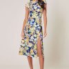 floral cut-out side slit midi dress canada