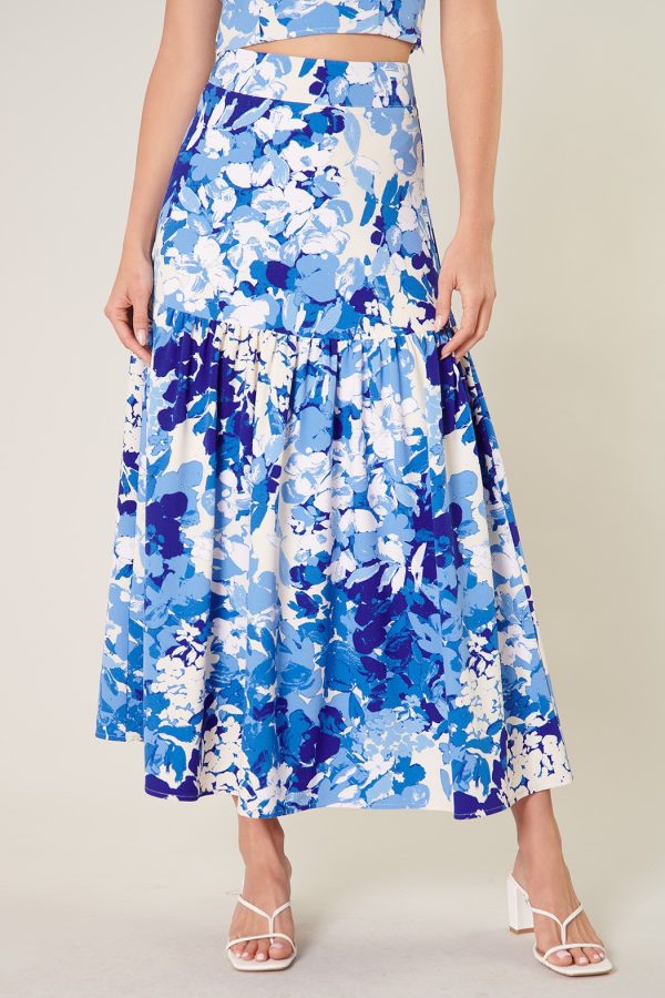 Floral flauncy midi skirt