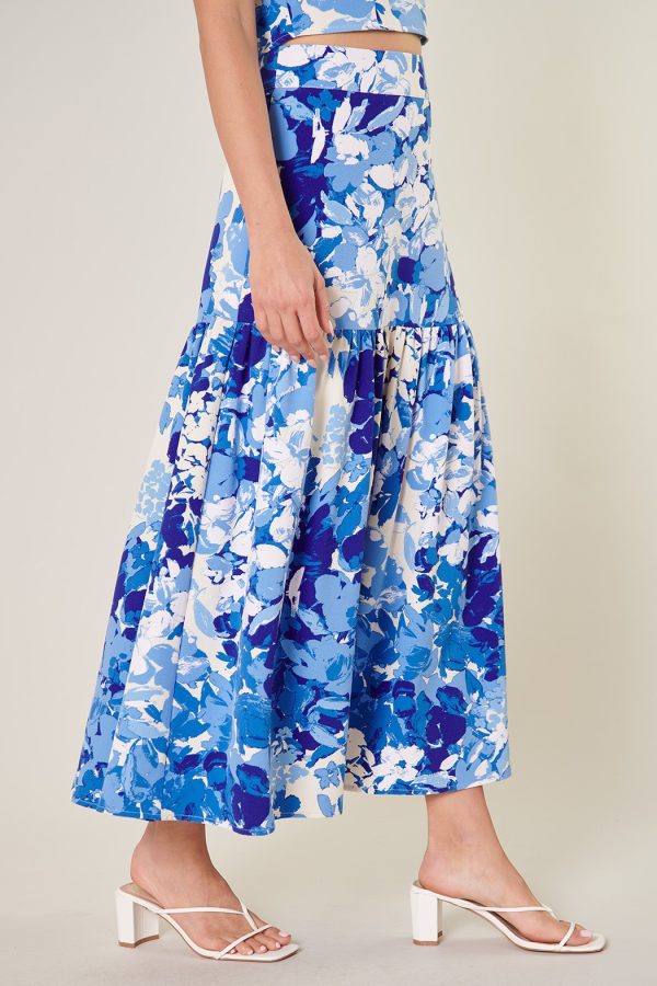 Floral flauncy midi skirt