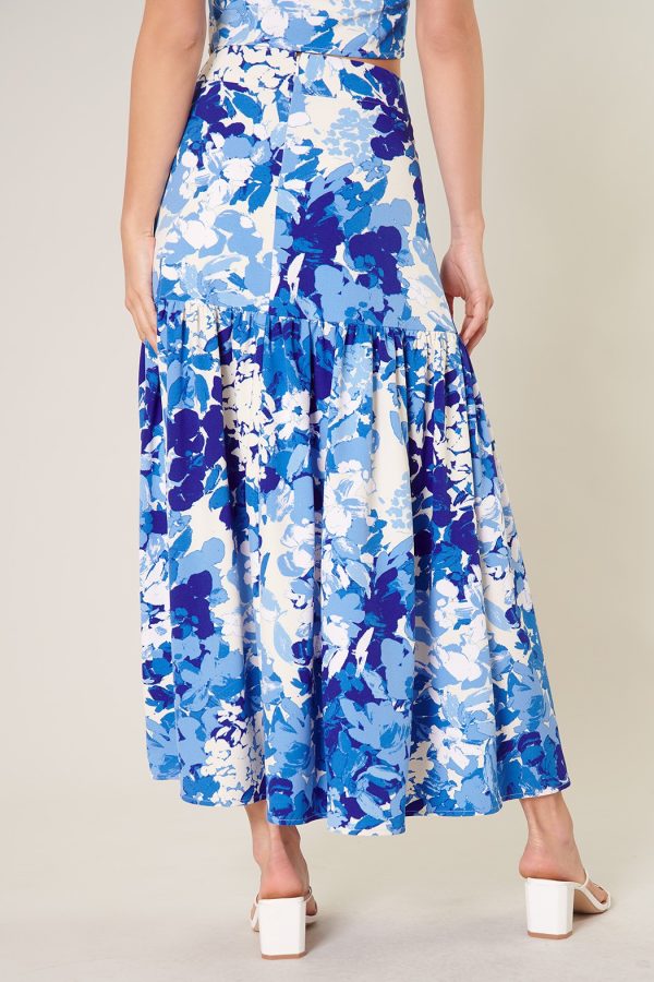 Floral flauncy midi skirt