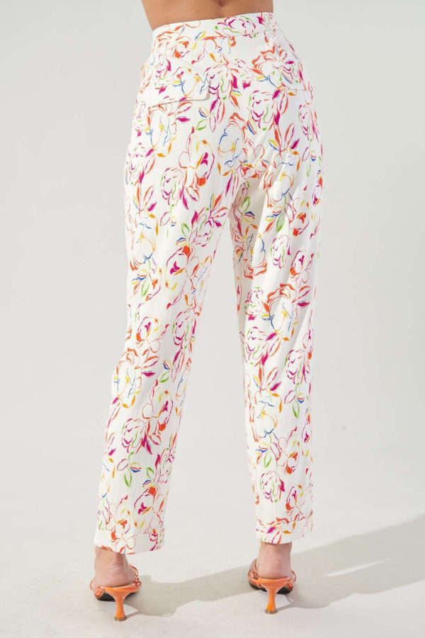 high waisted, tapered leg, pintuck detail trousers