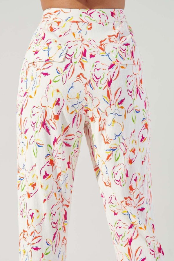 high waisted, tapered leg, pintuck detail trousers