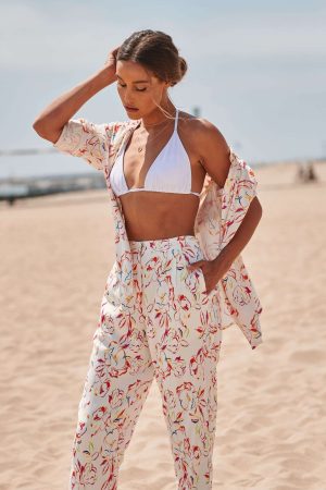 high waisted, tapered leg, pintuck detail trousers