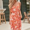orange floral summer dress