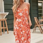 orange floral summer dress