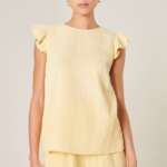 high waisted shorts with ruffle hem canada