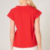 red v neck jersey t-shirt