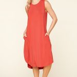 orange knit jersey midi dress