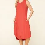 orange knit jersey midi dress