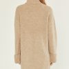 mock neck cutout v-shape sweater dress