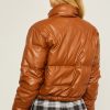pu faux leather padded jacket