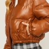 pu faux leather padded jacket