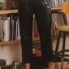 PU leather belted pants