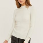 ivory long sleeve knit top
