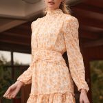 long sleeve ruffled tier mini dress