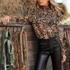 long sleeve floral top