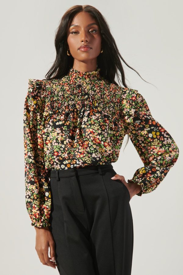 long sleeve floral top