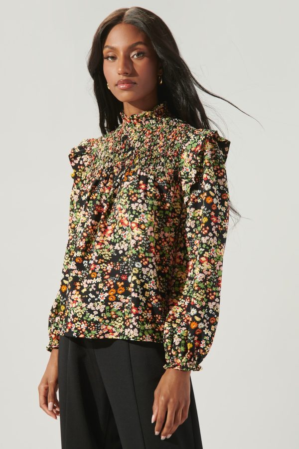 long sleeve floral top