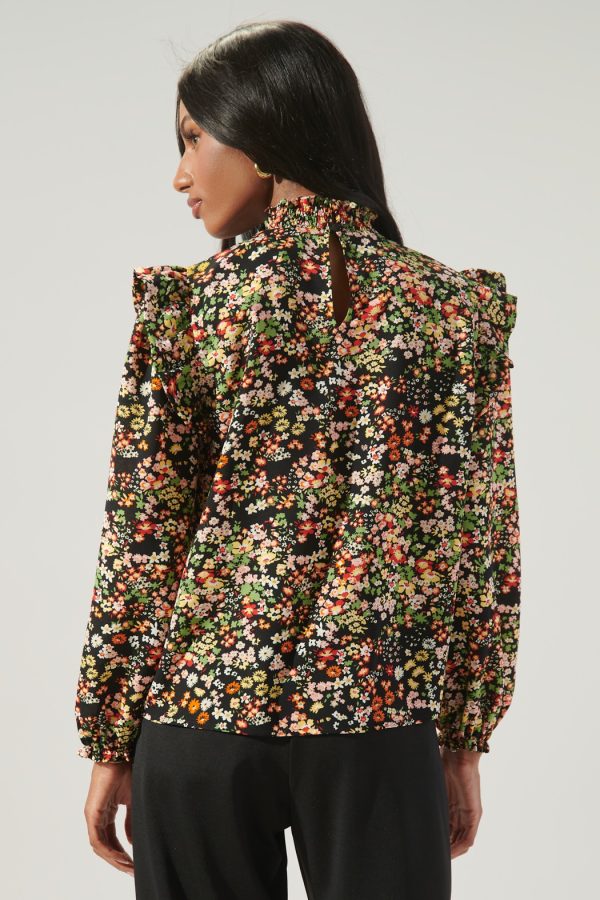 long sleeve floral top