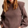 lavender layered shoulders oversized pullover sweater