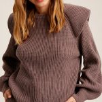 lavender layered shoulders oversized pullover sweater