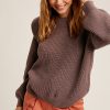 lavender layered shoulders oversized pullover sweater