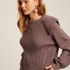 lavender layered shoulders oversized pullover sweater