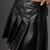 faux leather pleated mini skirt