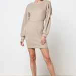 brushed rib mini dress