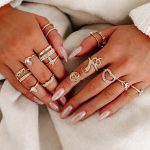 16 piece full hand ring set gold