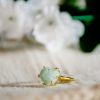 heart shaped glass stone ring