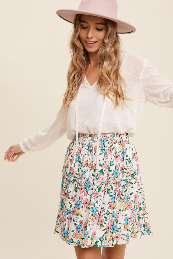 floral mini skirt