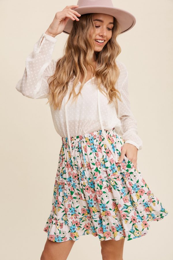 floral mini skirt