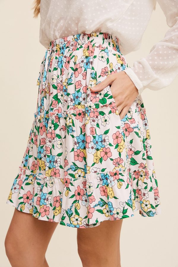 floral mini skirt