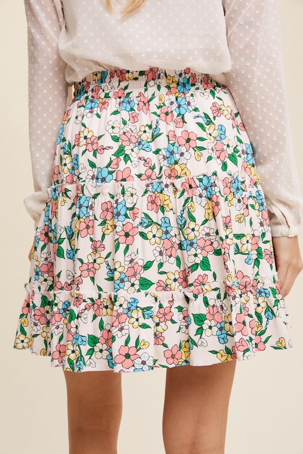 floral mini skirt