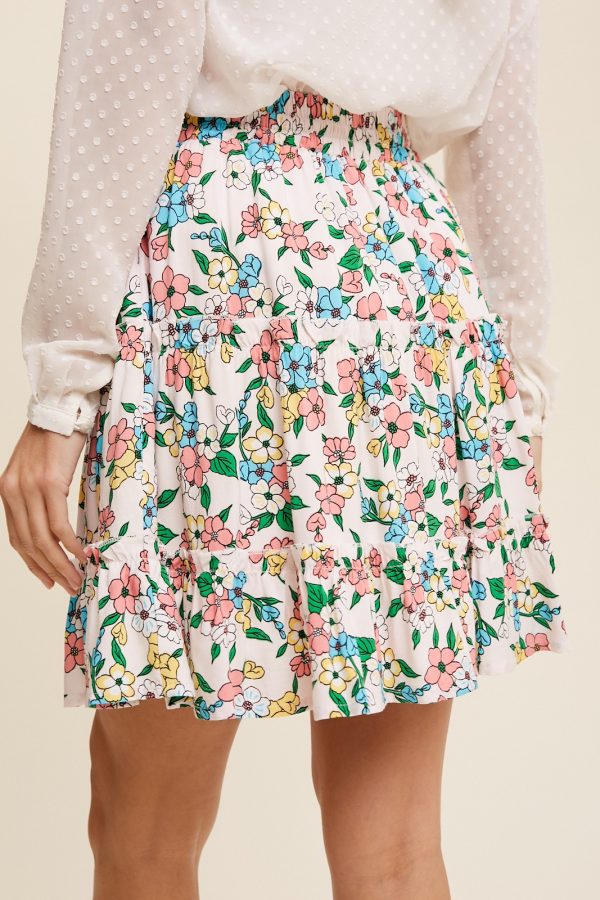 floral mini skirt