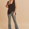 black gauze tank top