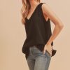 black gauze tank top