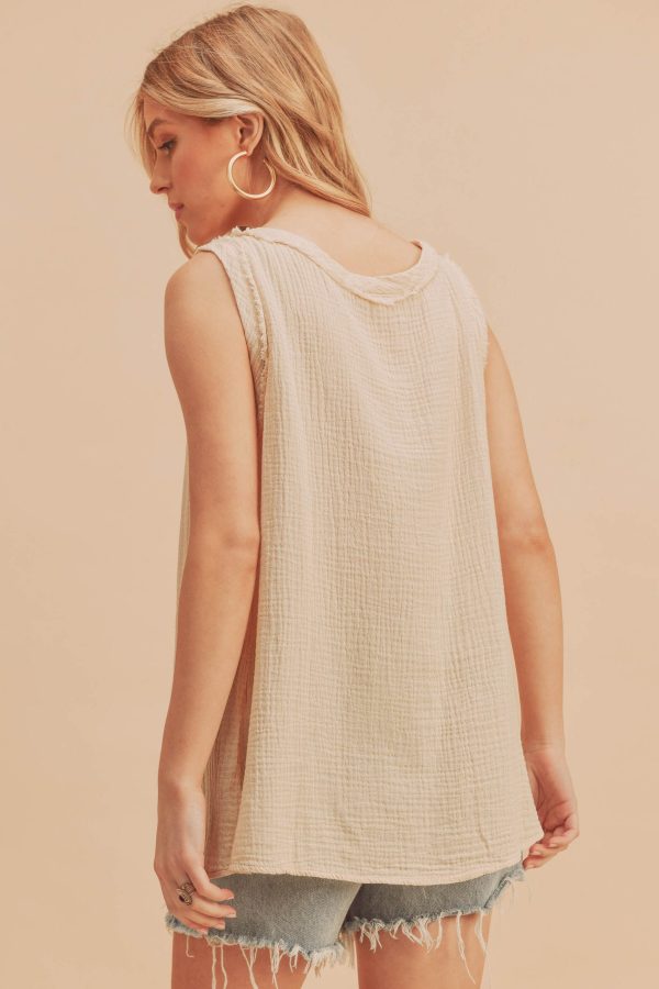 oatmeal sleeveless tank top