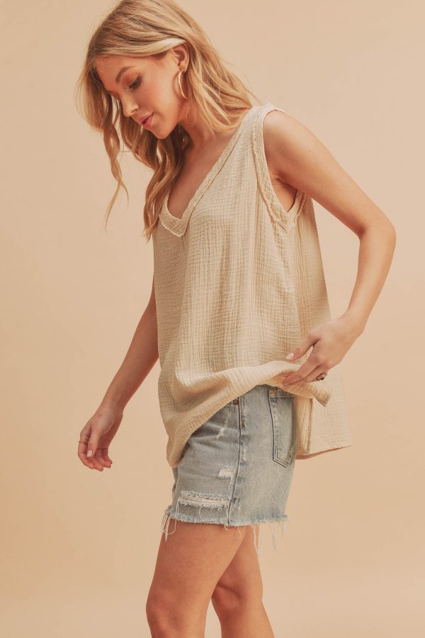 oatmeal sleeveless tank top