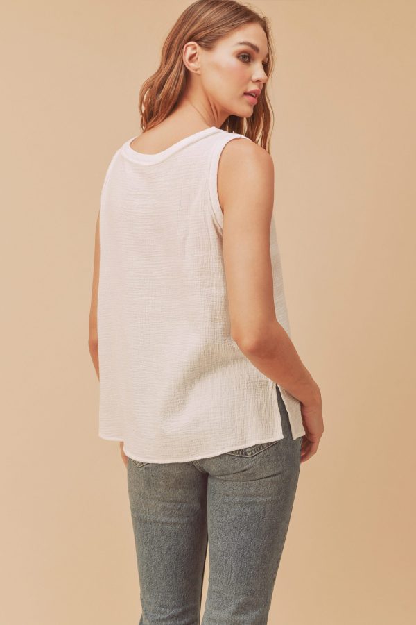 white gauze tank top