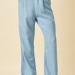 tencel wide leg denim pants