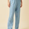 tencel wide leg denim pants