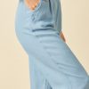 tencel wide leg denim pants