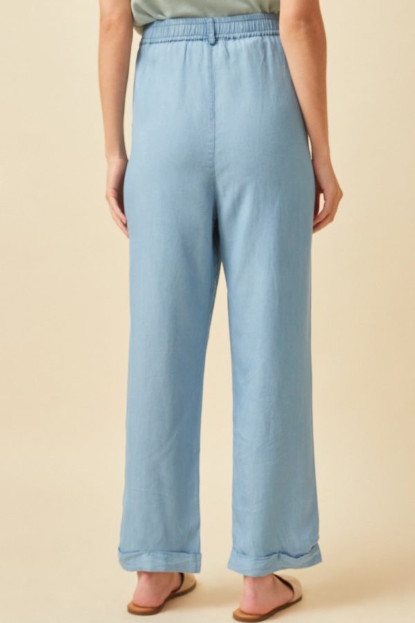tencel wide leg denim pants