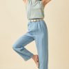 tencel wide leg denim pants