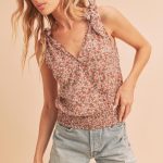 Floral summer dressy tank top
